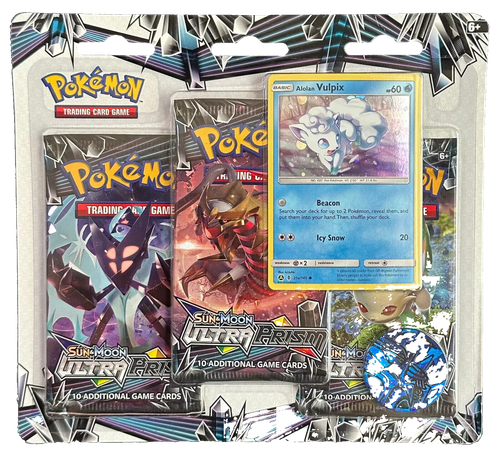 Ultra Prism 3-pack Blister w/ Alolan Vulpix - factory sealed Pokemon TCG product