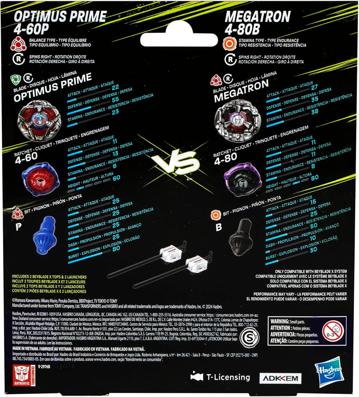 Beyblade X Transformers Optimus Prime 4-60P vs. Megatron 4-80B Multipack Set - view 4 of 4