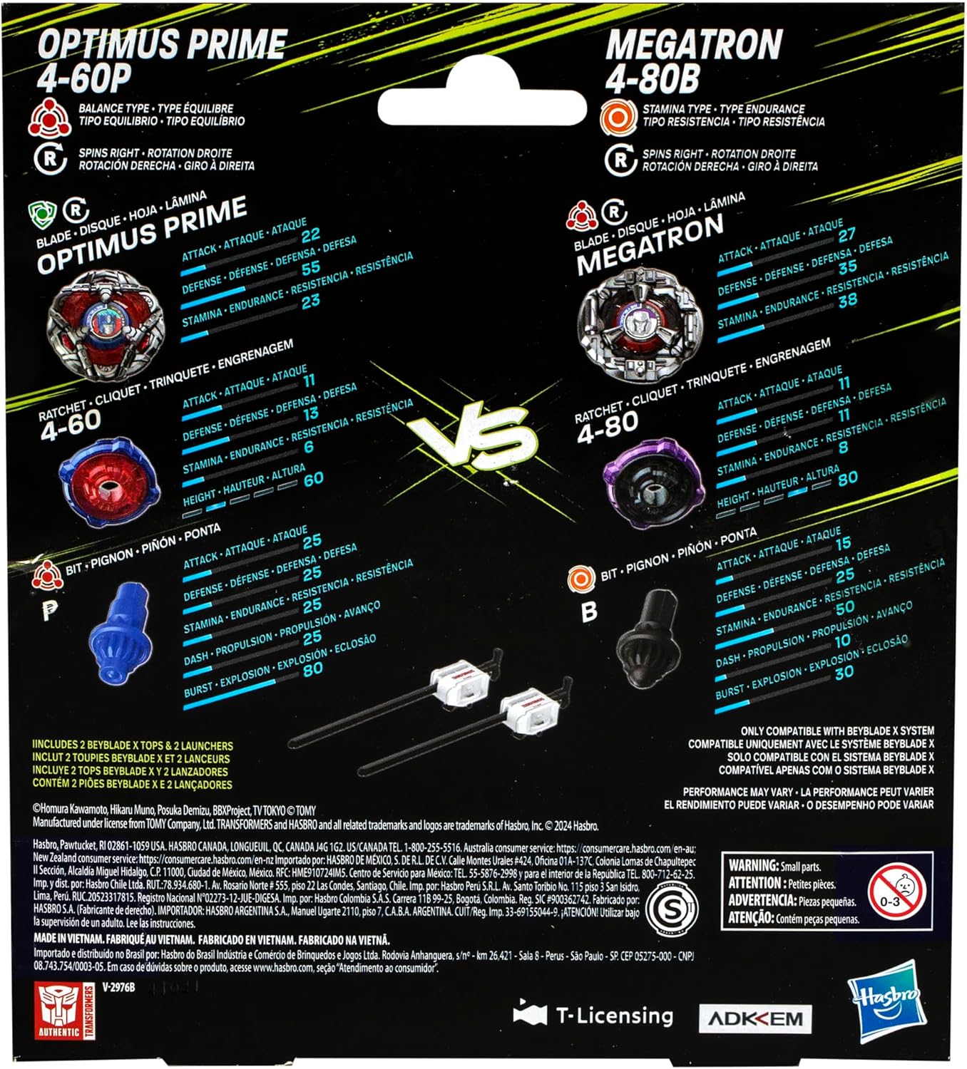 Beyblade X Transformers Optimus Prime 4-60P vs. Megatron 4-80B Multipack Set - view 4 of 4