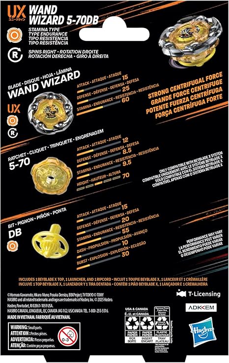 Beyblade X Wand Wizard 5-70DB UX Starter Pack Top and Launcher - view 4 of 5
