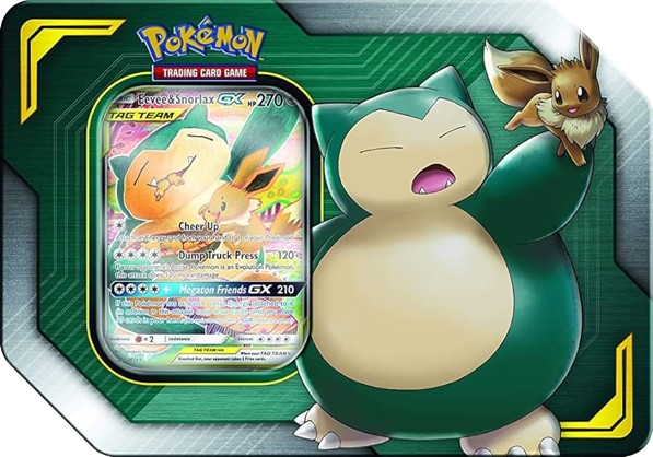 Tag Team Eevee & Snorlax Gx Tin [2021 Reprint] - factory sealed Pokemon TCG product