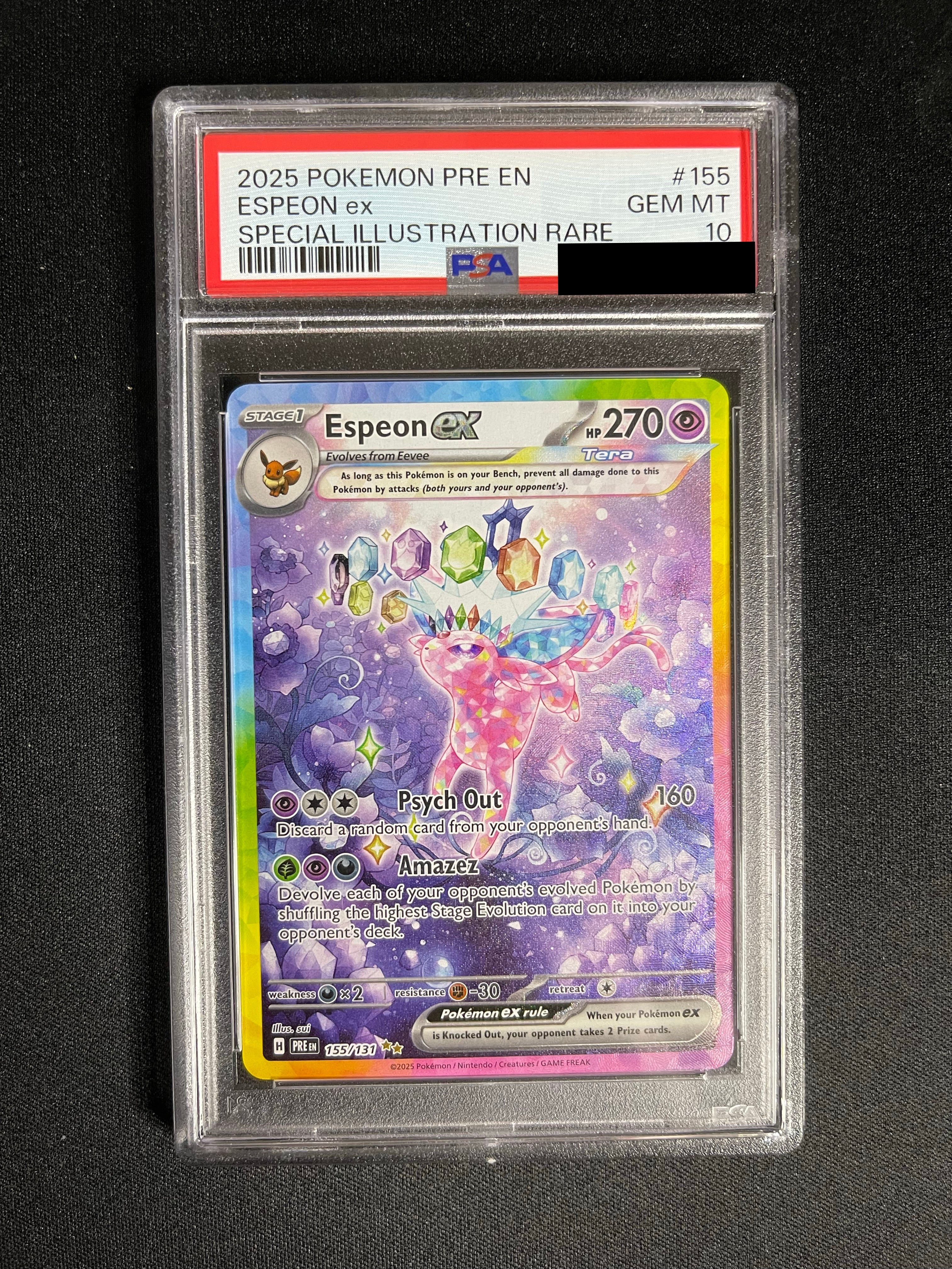 Espeon ex 155/131 Prismatic Evolutions Special Illustration Rare PSA 10 - view 1 of 2