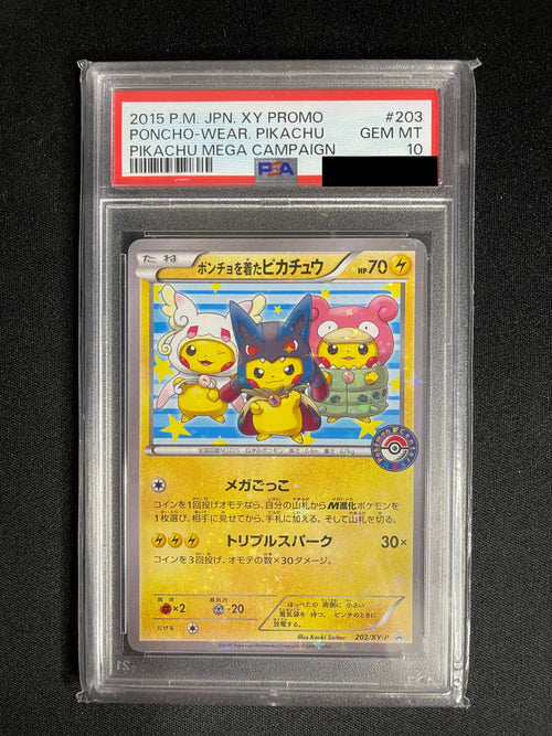 Poncho-Wearing Pikachu 203/XY-P Japanese Promo PSA 10 - view 1 of 2