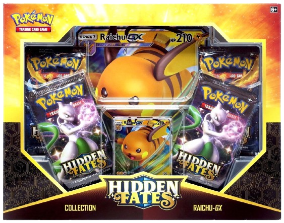 Hidden Fates Raichu GX Collection Box - factory sealed Pokemon TCG product