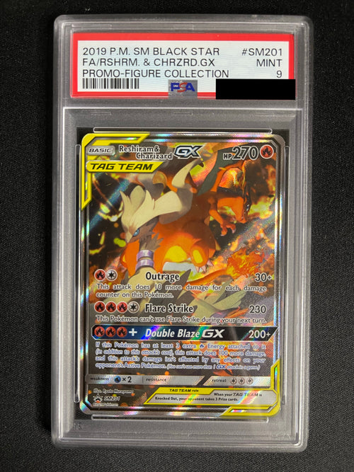 Reshiram & Charizard GX SM201 Black Star Promo PSA 9 - view 1 of 2